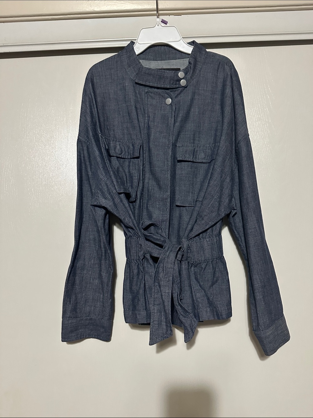 Banana Republic Navy Utility Tie-Waist Jacket